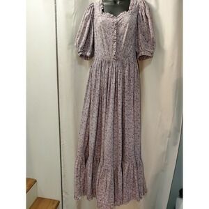 1970s Vintage Handmade Maxi Dress   Boho Cottagecore Floral Romantic Prairie
